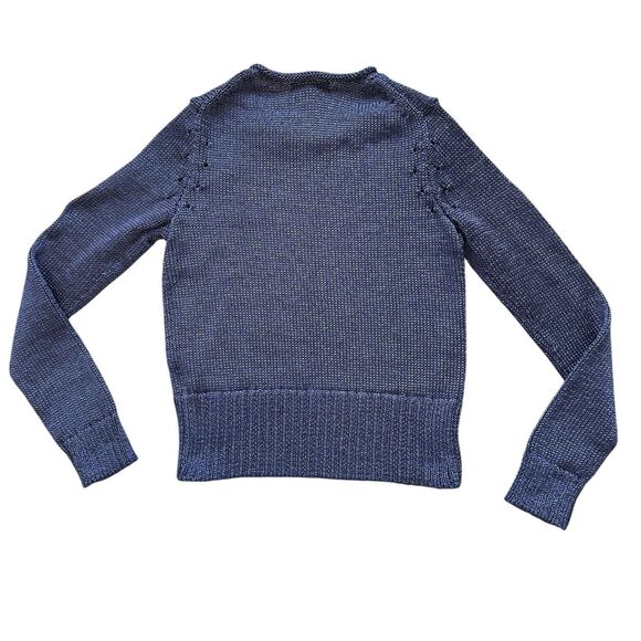 Banana Republic Sweater Womens Size S Roll Neck Blue Metallic Pullover Jumper - Picture 14 of 14